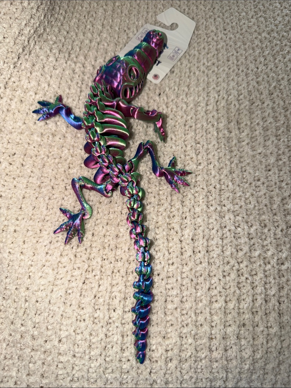 Bonebite Crocodile 🐊 flexible iridescent green purple blue pink very cool toy